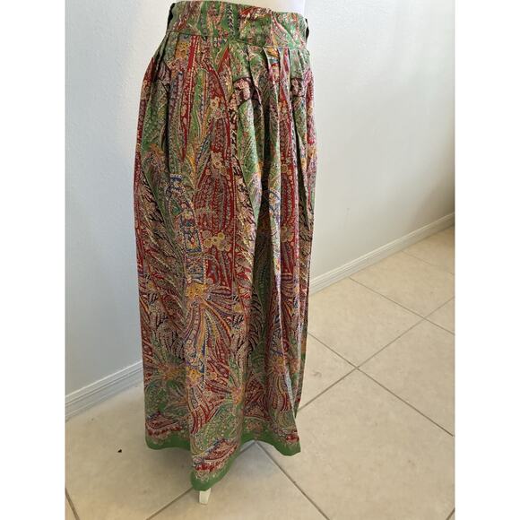 VTG Ralph Lauren Prairie Maxi Skirt Wool Blend Pleated RARE Boho Holiday 80s 10 - Picture 16 of 16